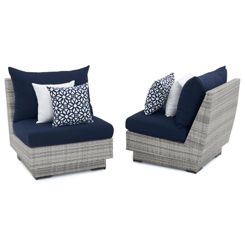 RST Brands Cannes Sunbrella Patio Armless Chair in Navy Blue, , large