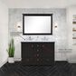 Lexora Home Dukes 48" Double Bathroom Vanity in Espresso with 2 cm White Cultured Marble Top, Rectangular Sinks and 46" Mirror, , large