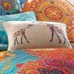 Levtex Mackenzie 14" x 18" Giraffes Burlap Lumbar Throw Pillow in Natural, Bright Blue and Multicolor, , large