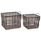 Maple and Jade Storage Basket with Handles in Matte Black and Brown (Set of 2), , large