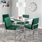 Lumisource Fuji Side Chair with Green Cushion in Brushed Stainless Steel (Set of 2), , large