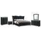 Pacific Landing Lorient 5 Piece King Wingback Bedroom Set in Black Velvet, , large
