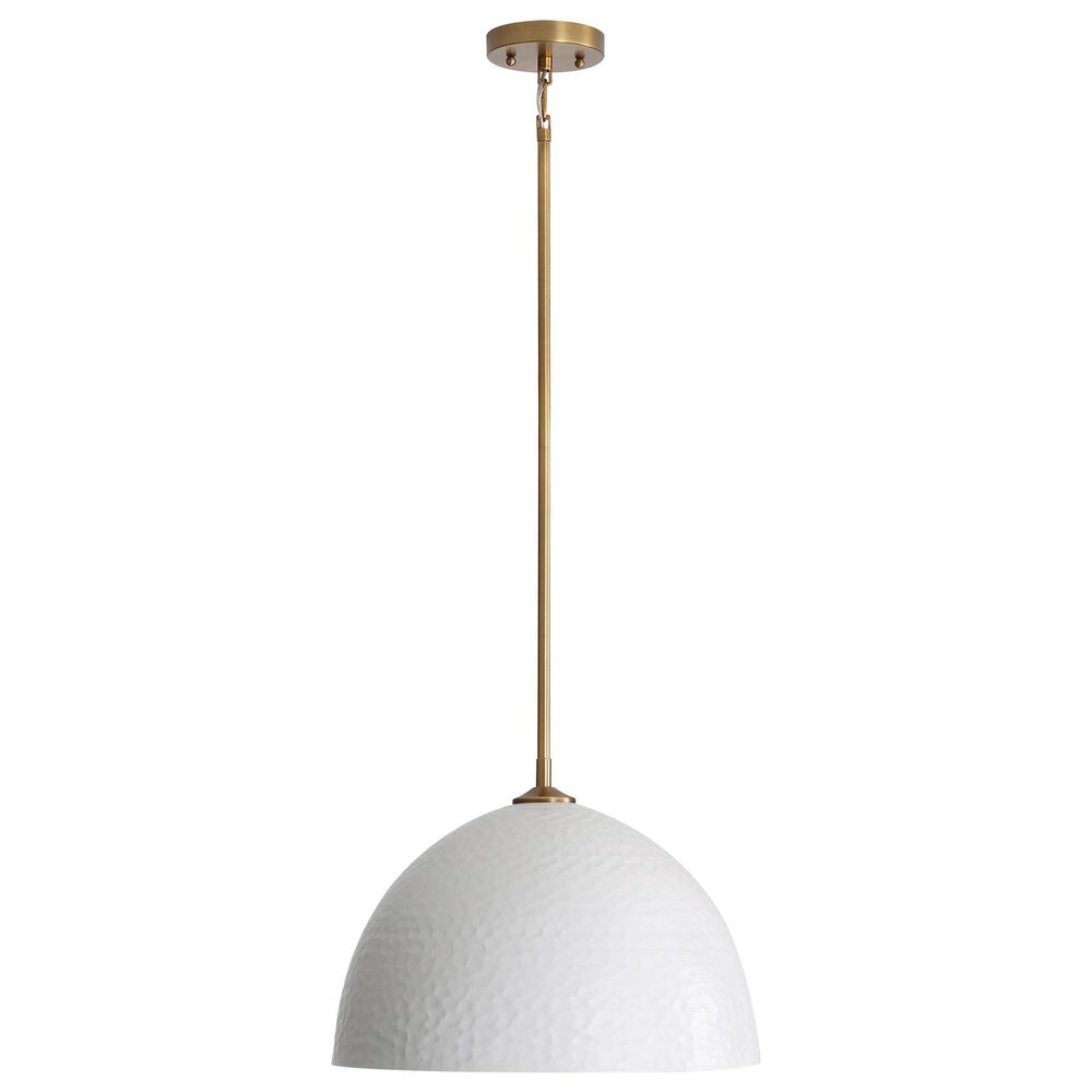 Golden Lighting Shepard 1-Light Pendant with Matte White Shade in Modern Brass, , large