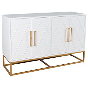 Waltham Argyle Glen Accent Cabinet in White and Gold, , large