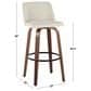LumiSource Toriano Swivel Bar Stool with Blue Fabric Upholstery in Walnut and Chrome (Set of 2), , large