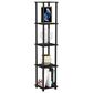 HOMLUX Turn-N-Tube 5-Tier Corner Square Display Bookshelf in Espresso and Black, , large