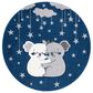 Safavieh Carousel Animals 5"3" Round Navy and Grey Kids  Area Rug, , large
