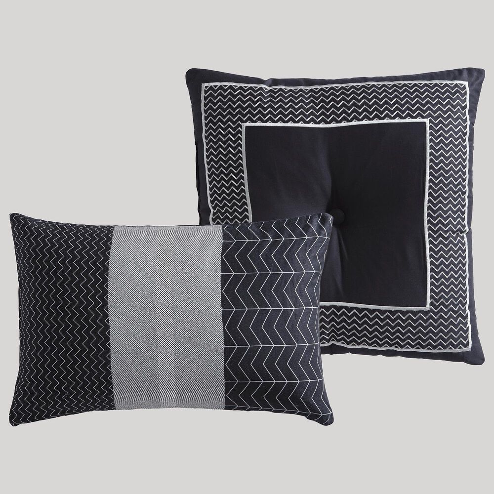 BEBEJAN Kyle 5-Piece King Comforter Set in Black and Grey, , large