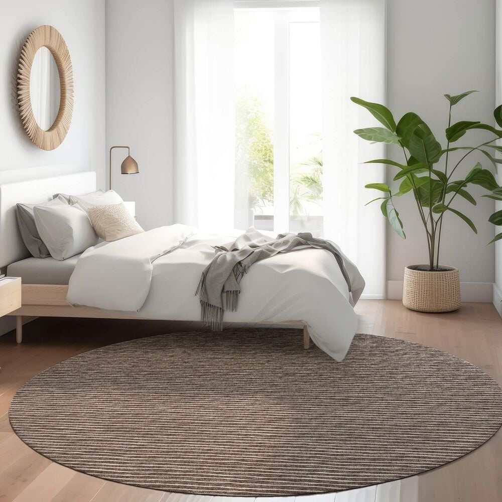 Dalyn Rug Company Laidley 6&#39; Round Chocolate Indoor/Outdoor Area Rug, , large