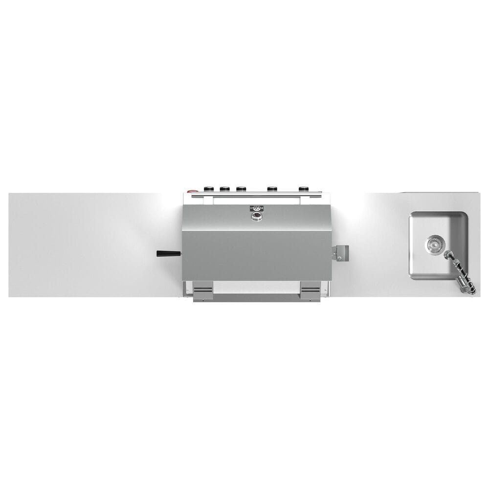 Forno Bulnes 3-Piece Outdoor Kitchen Grill Set with Beverage Center in Stainless Steel and White, , large