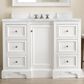 James Martin Vanities De Soto 48" Single Bathroom Vanity in Bright White with 3 cm Carrara White Marble Top and Rectangular Sink, , large