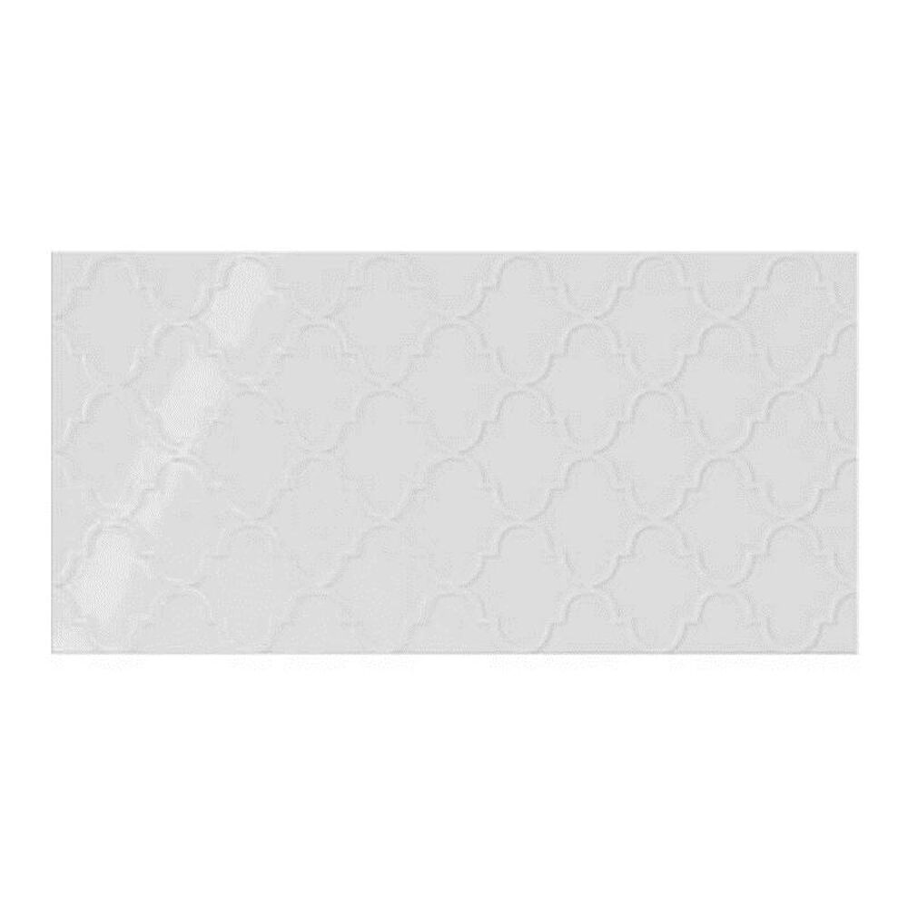 Dal-Tile Showscape 12" x 24" Arabesque Ceramic Wall Tile in Stylish White, , large