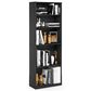 HOMLUX 5-Tier Display Bookshelf with Adjustable Shelves in Blackwood, , large
