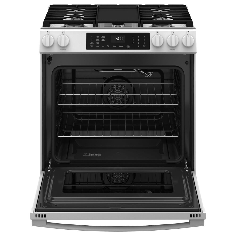 GE Appliances 2-Piece Kitchen Packages with 30&quot; Slide-In Gas Range and 1.9 Cu. Ft. Over-the-Range Microwave Oven in White, , large