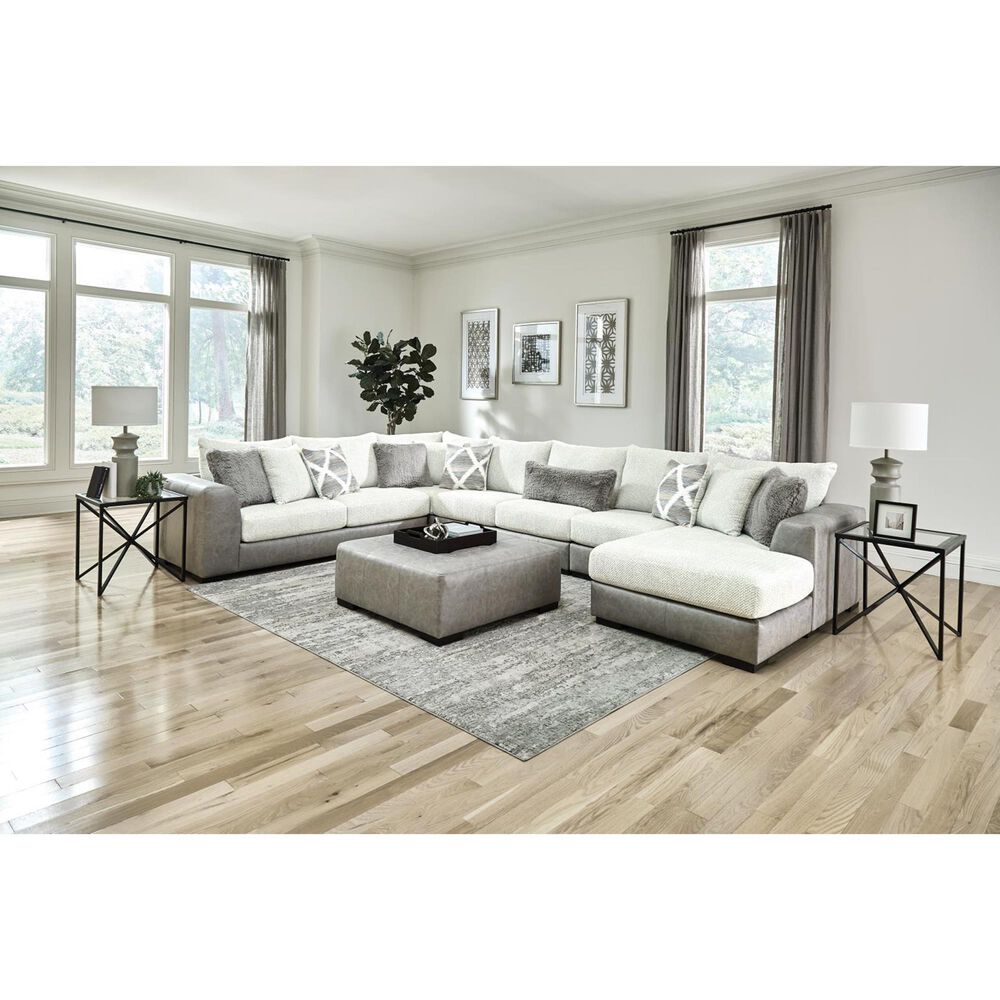 Albany Furniture Cocktail Ottoman in Dove, , large