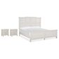 Nicolette Home Willowbrook King Panel Bed with Two Nightstands in Egg Shell White, , large