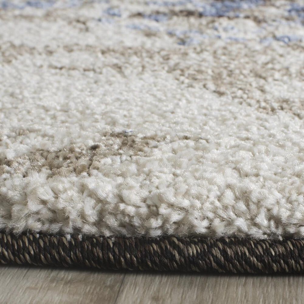 Safavieh Retro RET2138-1165 4" Round Cream and Blue Area Rug, , large
