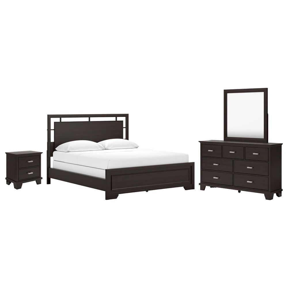 Ashley Covetown 4-Piece Cal King Bedroom Set in Dark Brown, , large