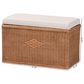 Baxton Studio Eamon Storage Bench with Brown Rattan in Cream, , large