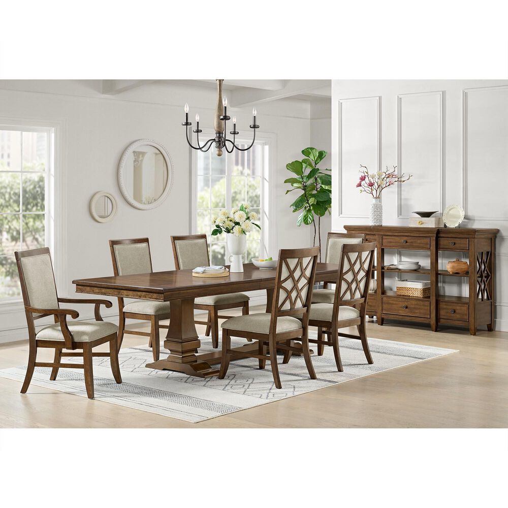 Mayberry Hill Phillipe Dining Arm Chair in Cherry Brown Finish, , large