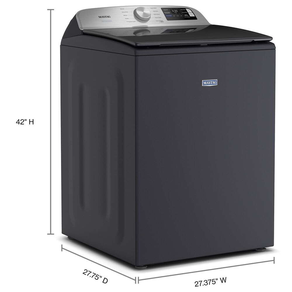 Maytag 5.2 Cu. Ft. Smart Top Load Washer and 7.4 Cu. Ft. Smart Electric Top Load Dryer Laundry Pair in Midnight Steel, , large