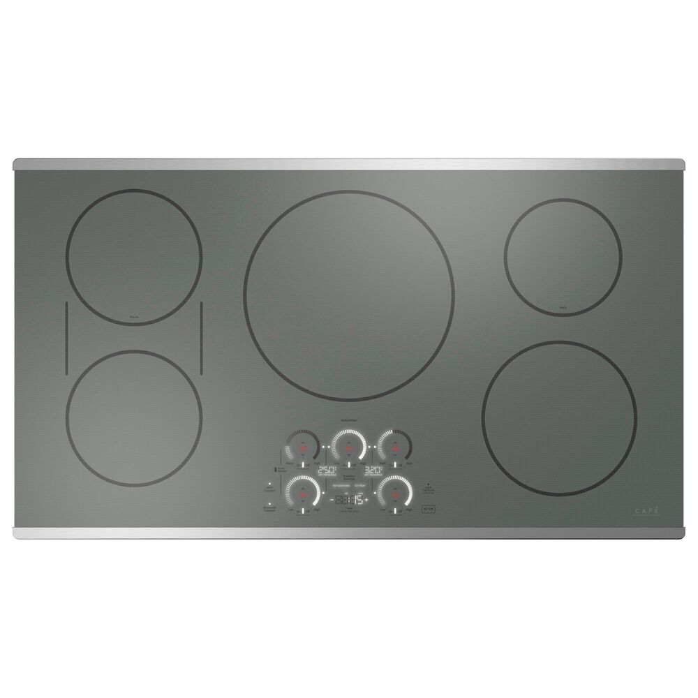 Cafe 2-Piece Kitchen Package with Matte White 30" Smart Built-In Convection Single Wall Oven and Stainless Steel 36" Touch Control Induction Cooktop, , large