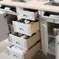 James Martin Vanities Bristol 60" Double Bathroom Vanity in Bright White with 3 cm Eternal Marfil Quartz Top and Rectangular Sinks, , large