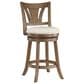 Office Star Products Miller Swivel Counter Stool with Linen Cushion Seat in Medium Oak, , large