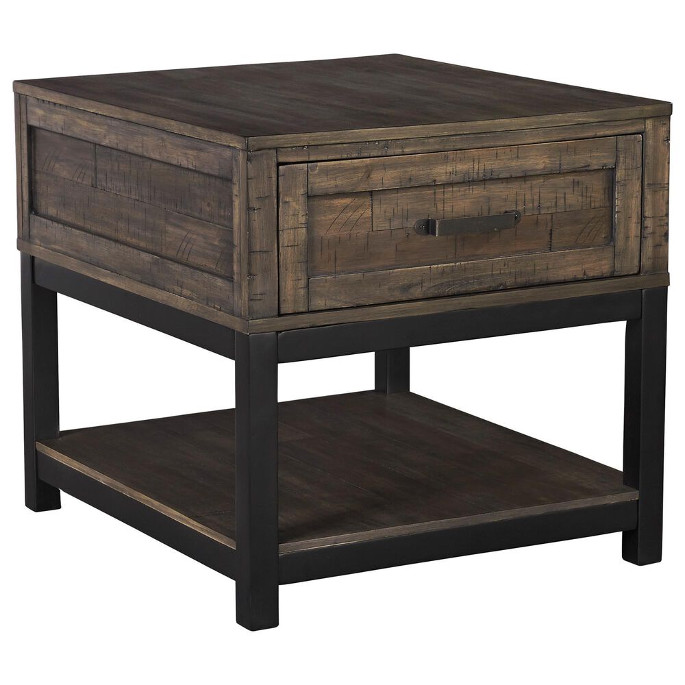 Ashley Johurst Rectangular End Table in Grayish Brown and Black, , large