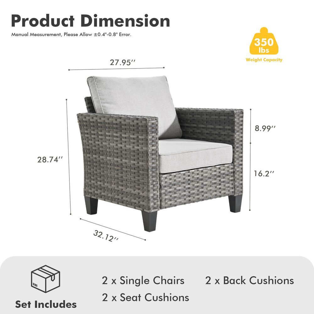HOMLUX Patio Lounge Chair in Gray (Set of 2), , large
