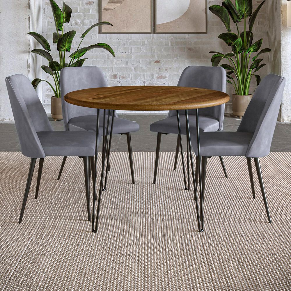 Waltham Brennan and Maddox 5-Piece Round Dining Set in Black and Golden Brown, , large