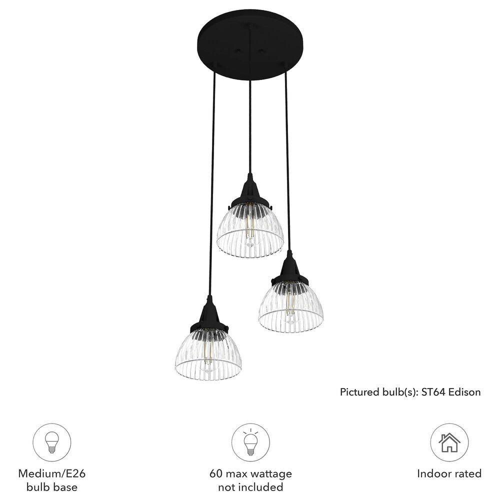 Hunter Cypress Grove 3-Light Cluster in Natural Iron, , large