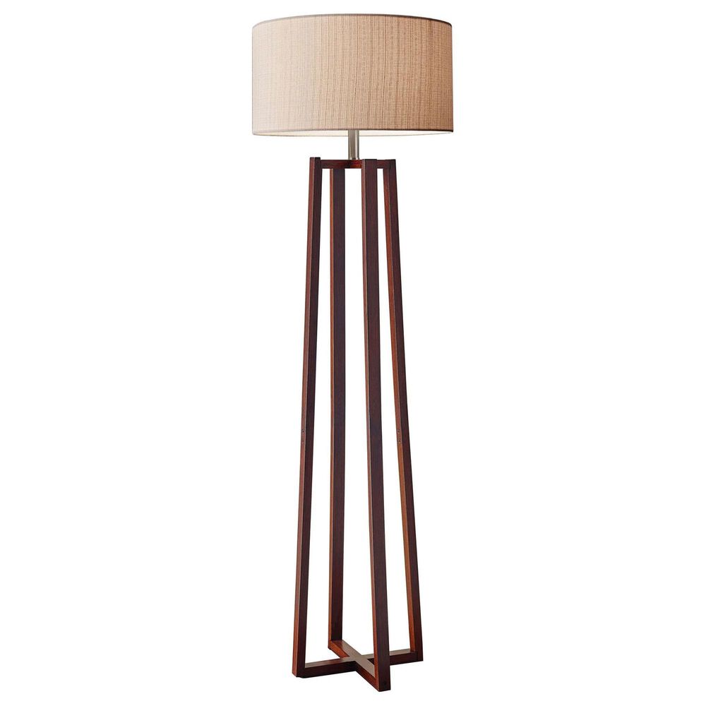 Adesso Quinn Floor Lamp in Walnut, , large