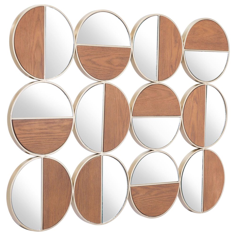 Zuo Modern Cycle Mirror in Gold/Brown, , large