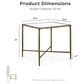 Furniture of America Lalia End Table with Tempered Glass Top and Bullnose Edge in Matte Gold, , large