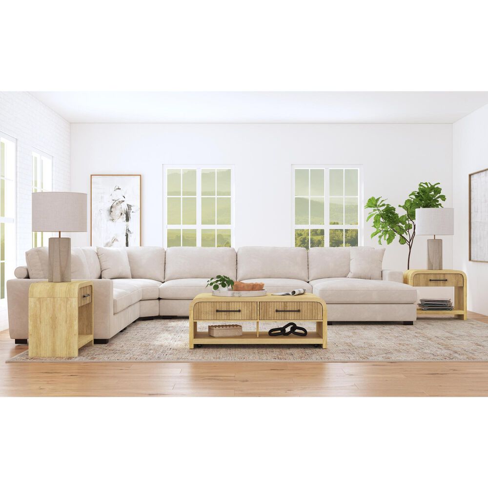 Mayberry Hill Ridgemont End Table with USB Ports in Natural, , large