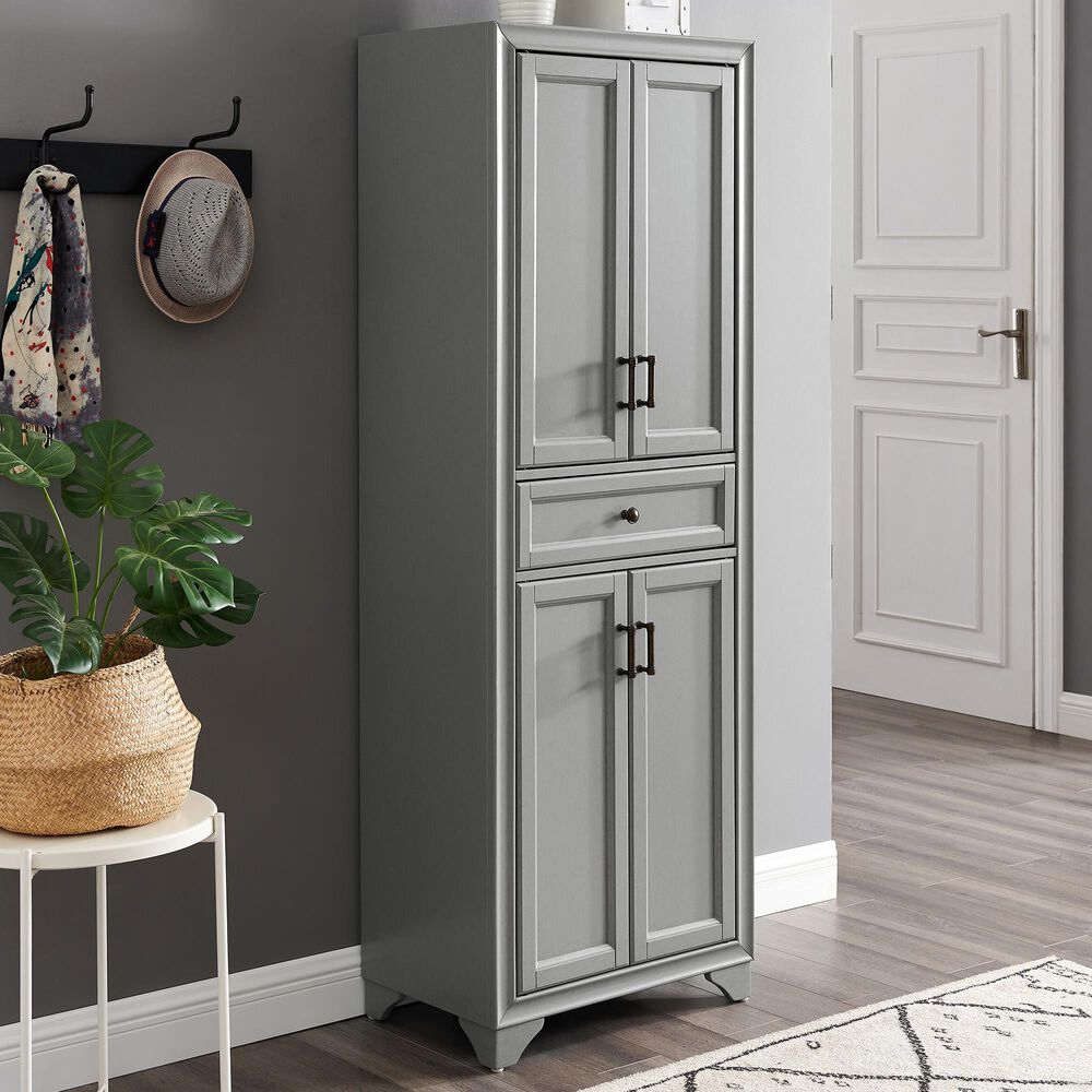Crosley Furniture Tara Pantry in Distressed Gray, , large