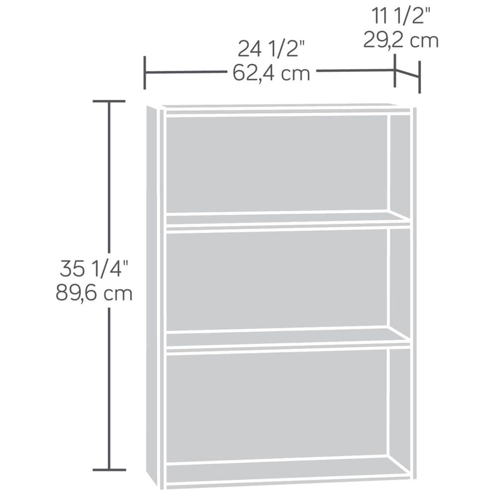Sauder Beginnings 3-Shelf Bookcase in Soft White, , large