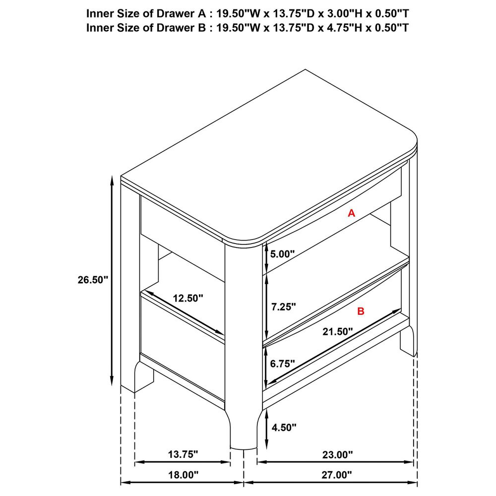 Coaster Maderia 2-Drawer Nightstand in Walnut, , large