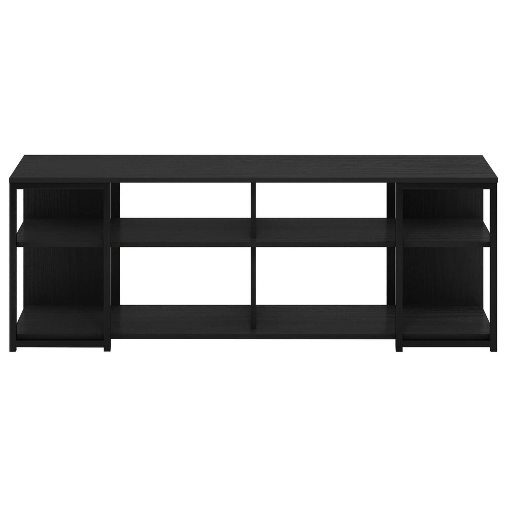 HOMLUX 56.3" TV Stand with 4 Open Shelves in Americano and Black, , large