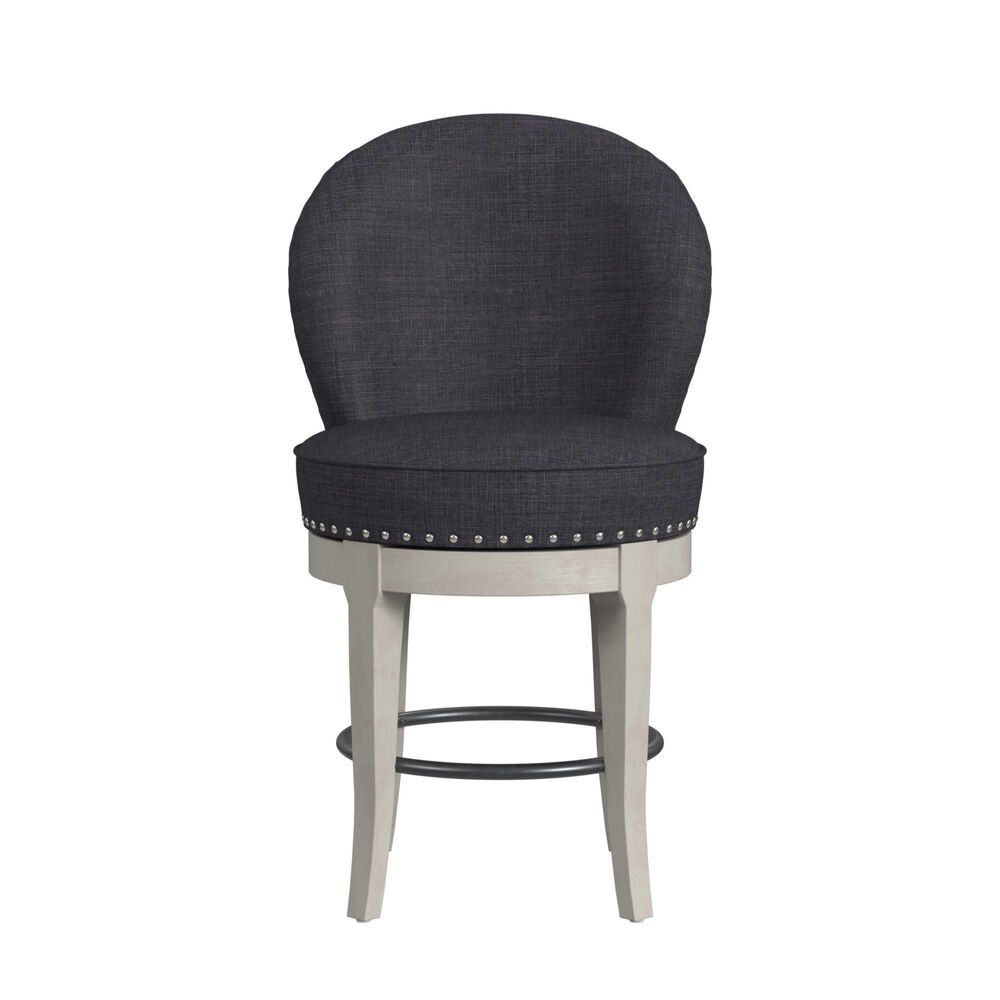 Mayberry Hill Westford Swivel Counter Stool with Charcoal Linen in Grey, , large