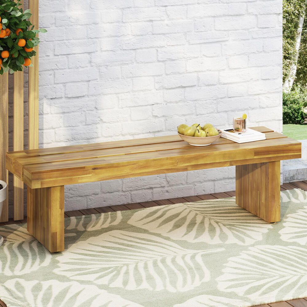 Hearth and Haven Nahanni Outdoor Bench in Natural, , large