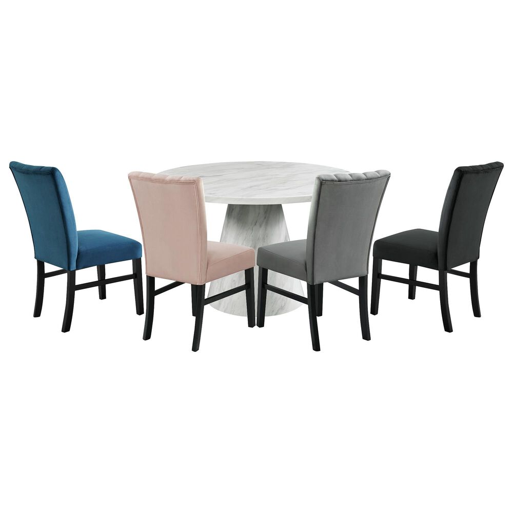 Mayberry Hill Bellini 5-Piece Round Dining Set in White and Grey, , large