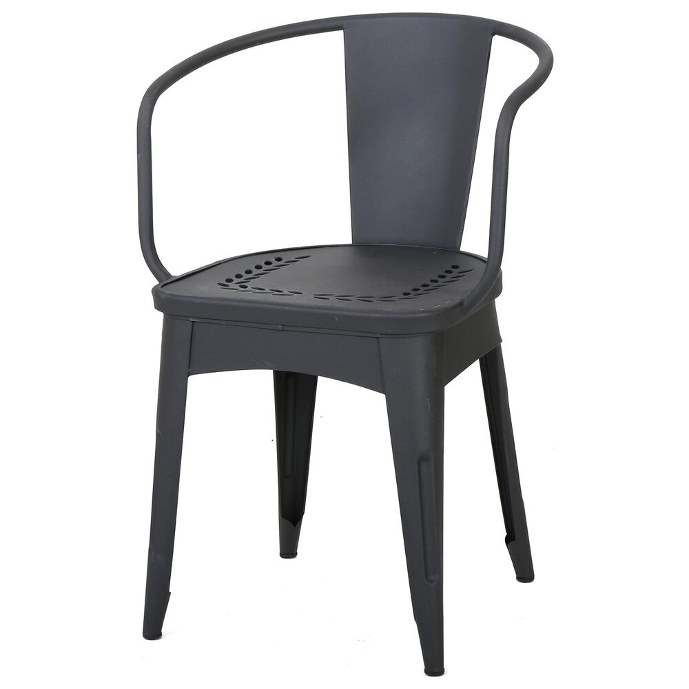 Hearth and Haven Lourdes 3-Piece Iron Bistro Set in Black, , large