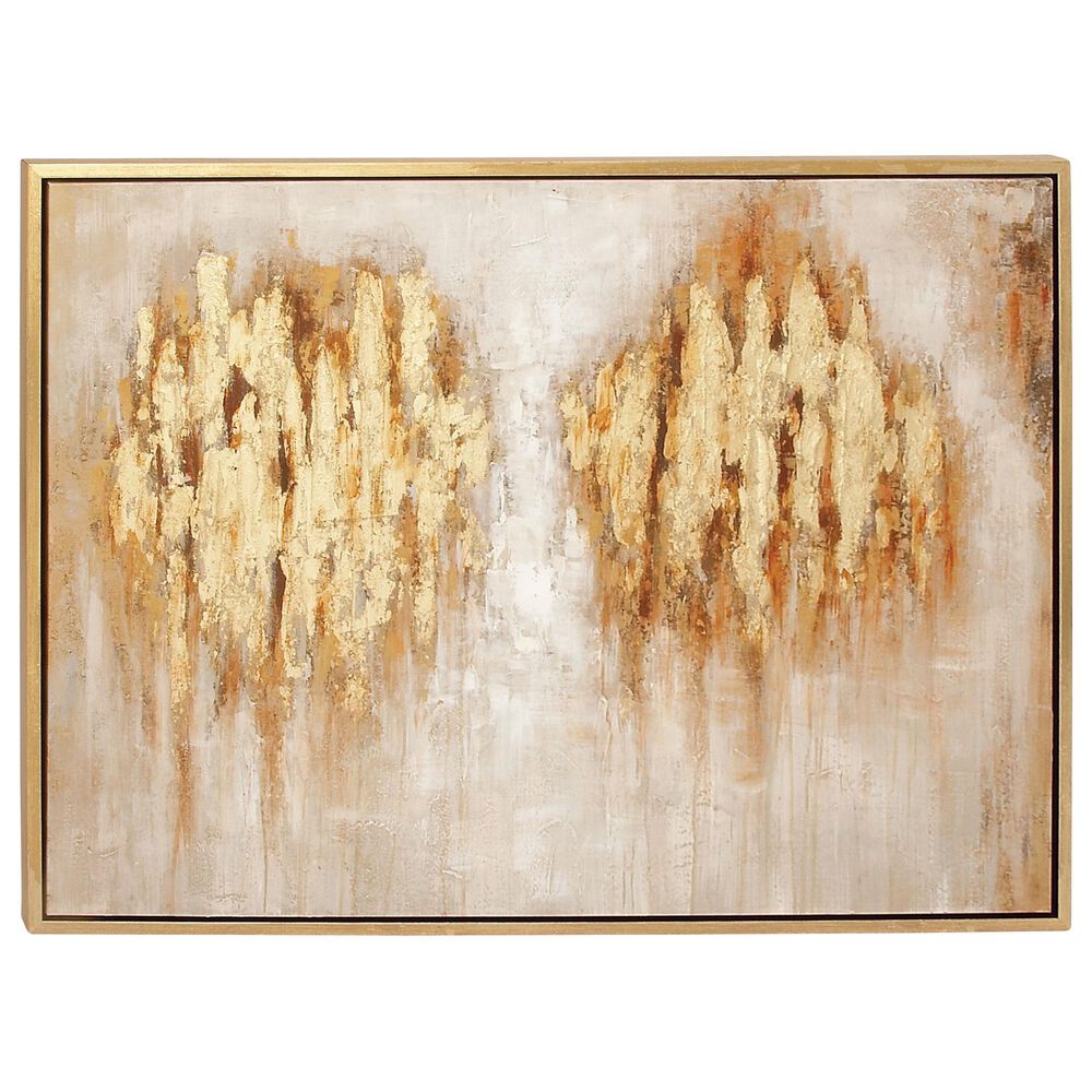 Maple and Jade 36" x 47" Large Abstract Framed Canvas in Brown, , large