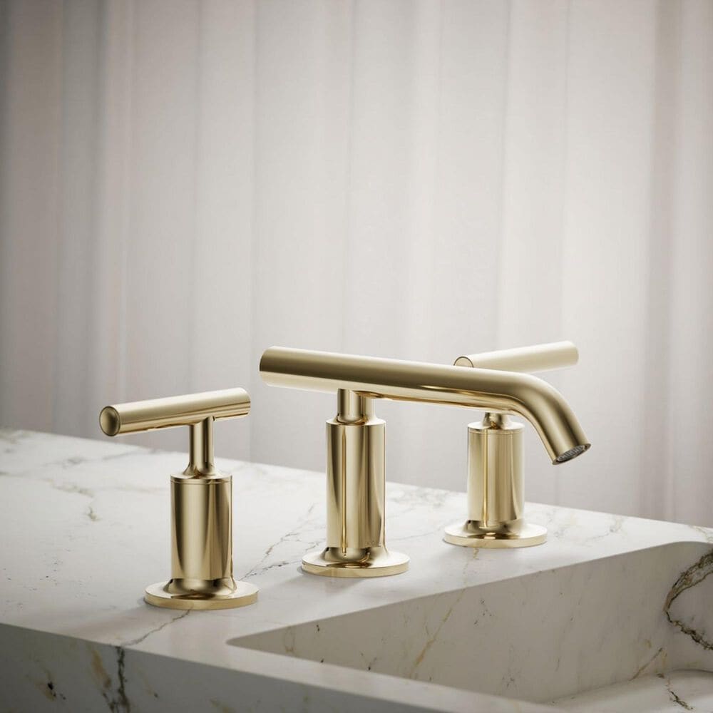 Kohler Purist Widespread Bathroom Sink Faucet in Vibrant French Gold, , large