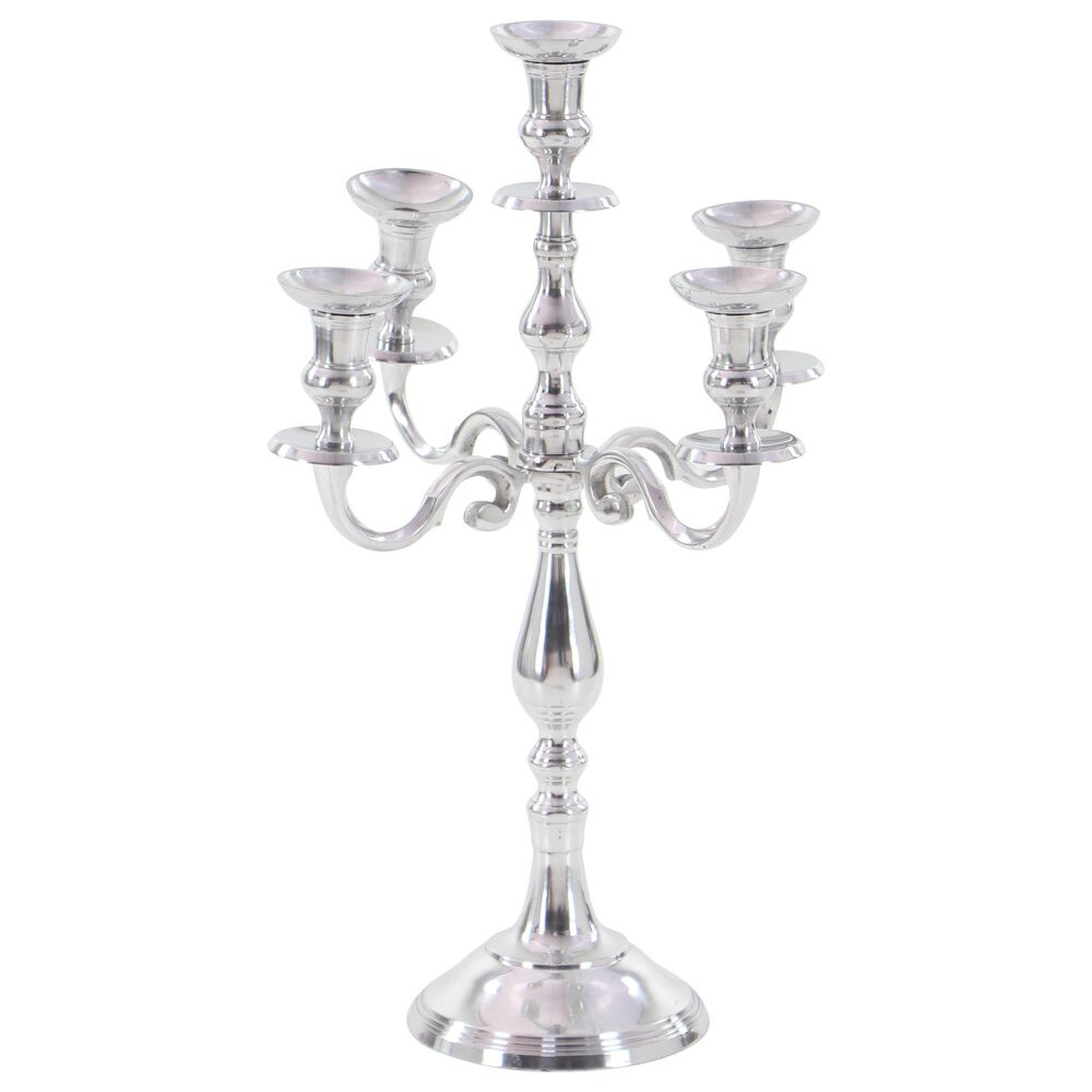 Maple and Jade 24" x 16" Traditional Taper Candelabra in Silver, , large