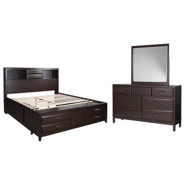 Ashley Vanmore 3-Piece King Storage Bedroom Set in Dark Brown, , large