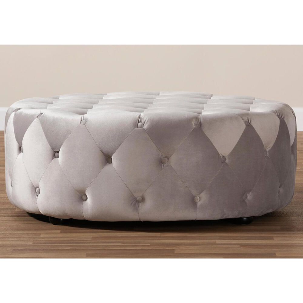 Baxton Studio Cardiff Cocktail Ottoman in Slate Gray, , large