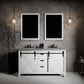 Lexora Home Marsyas 60" Double Bathroom Vanity in White with Grey Quartz Top and Rectangular Sinks, , large
